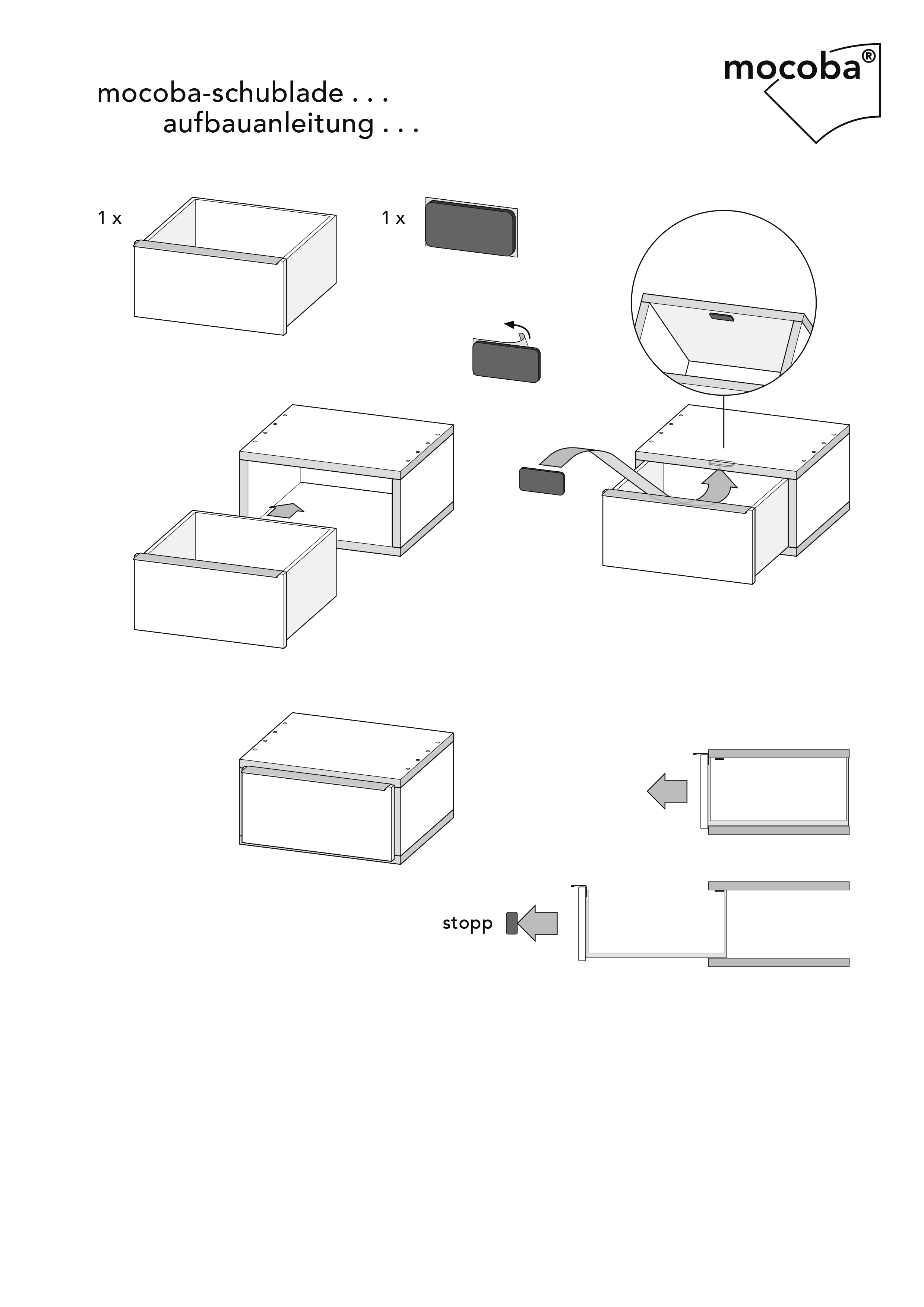 Schublade-Aufbauanleitung